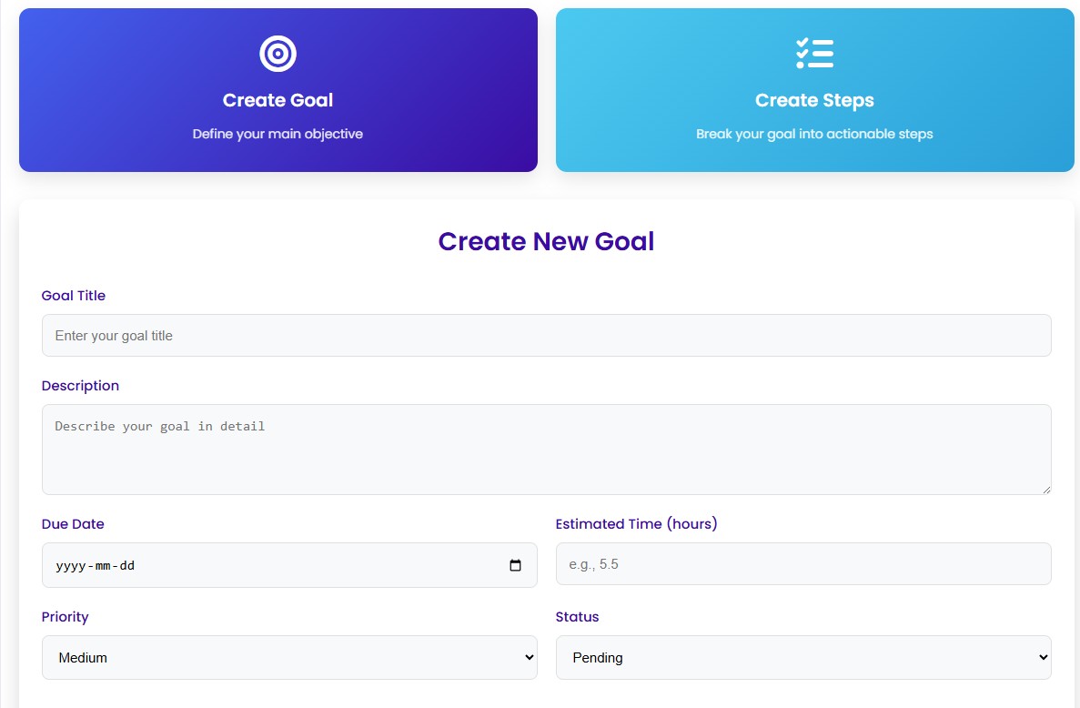 Goal Creation Interface 2